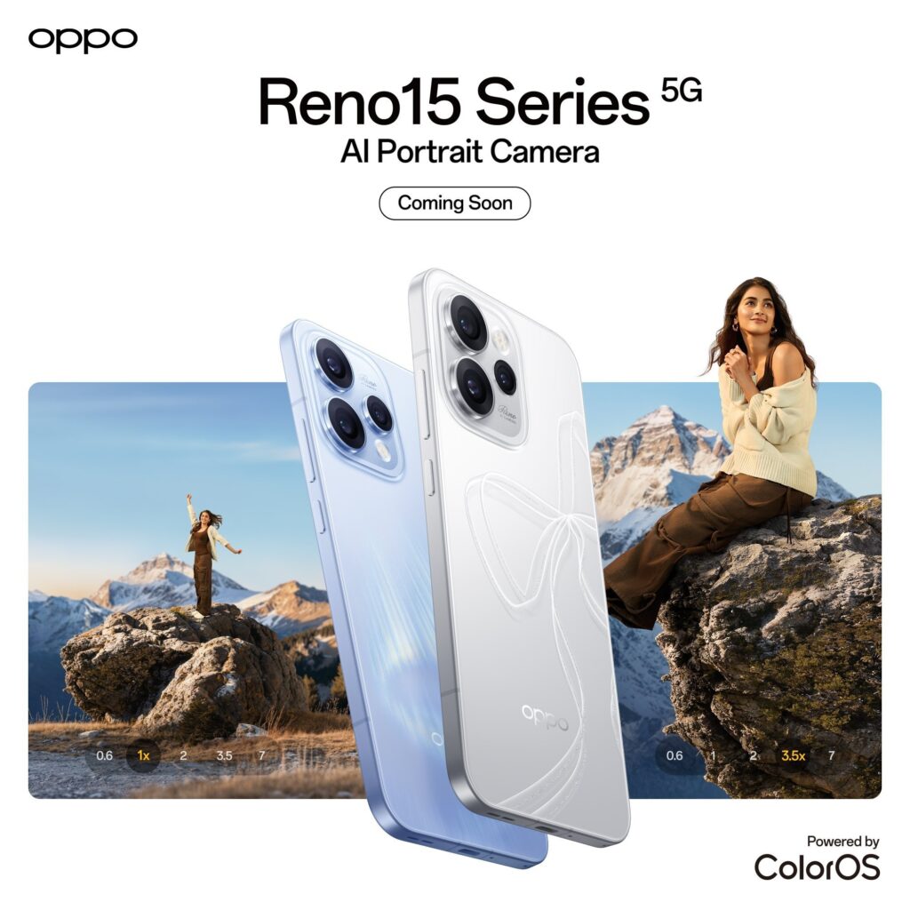 OPPO Reno 15 back panel camera module close-up view