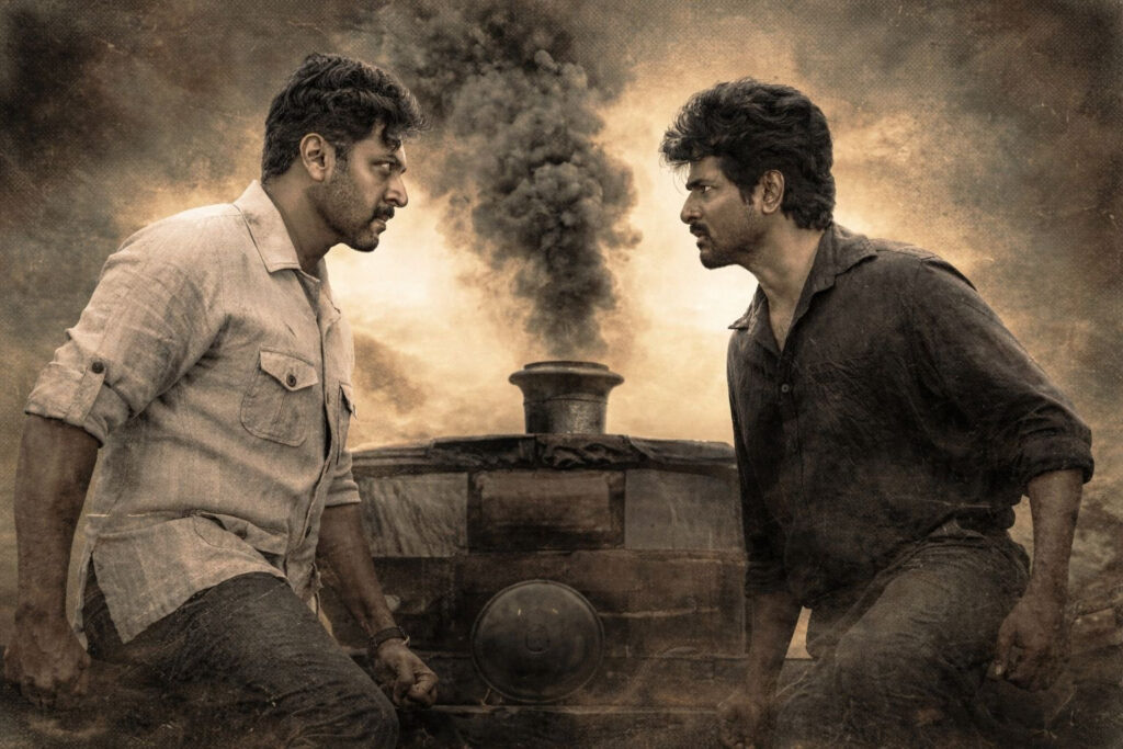 Parasakthi movie scene showing Tamil Nadu Hindi language protest