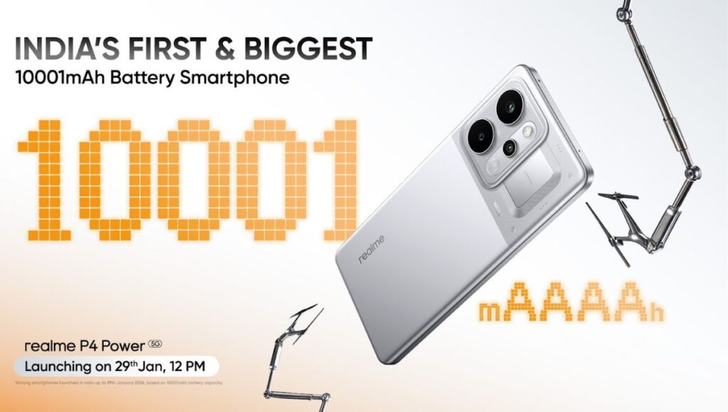 realme P4 Power 10001mAh battery phone