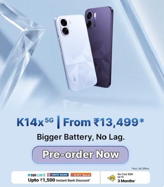 Oppo K14x 5G price in India 13499